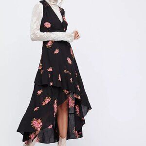 NWT Free People Birdie Midi Dress Size 6 Color Black Combo